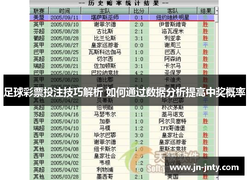 足球彩票投注技巧解析 如何通过数据分析提高中奖概率